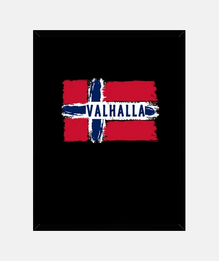 Cadre drapeau viking norvégien pour viking de
