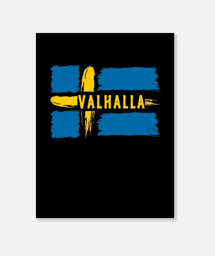 Tableau drapeau viking suédois pour viking de