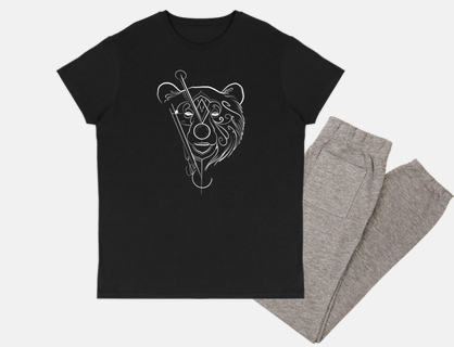 drawing bear style lining graphic