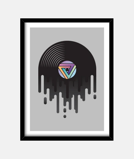 Framed dripping vinyl