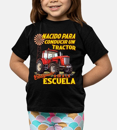 Kids drive tractor forced to go school farmer