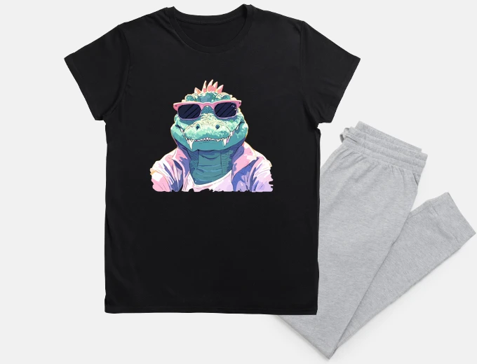 Pyjama drôle de crocodile pastel