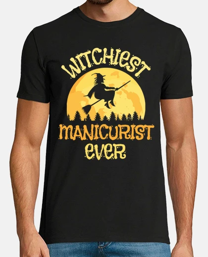 Tee-shirt drôle de manucure sorcière halloween hu