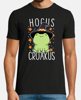 drôle de grenouille d'halloween mignon hocus croakus chapeau de sorcière