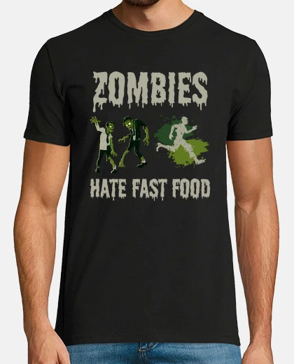 Tee-shirt drôles gourmands humour les zombies dét