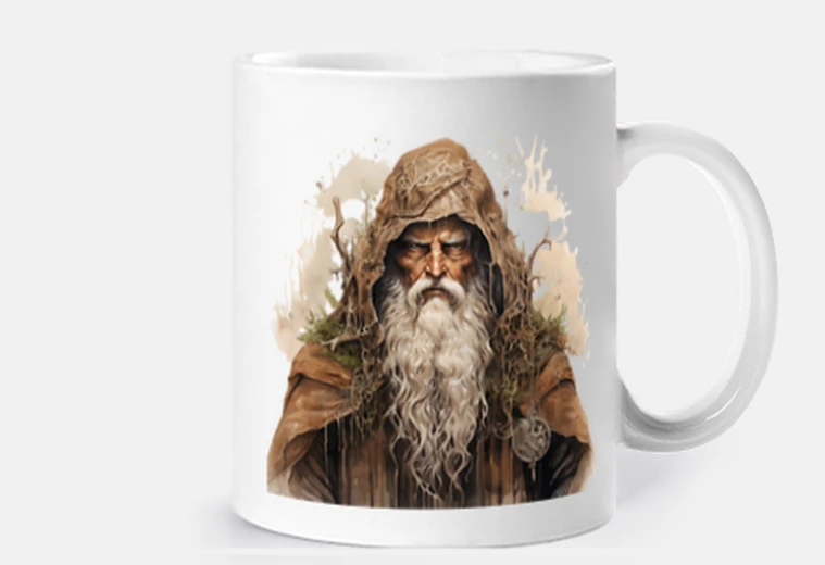 Mug druide , tasse , personalisable , viel homme , pouvoirs magiques