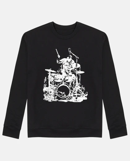 Hoodie drummer on stage