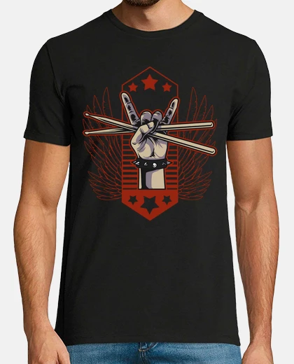 T-shirt drummer rock and roll hand horns drummer heavy metal
