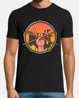 drummer rock and roll hand horns