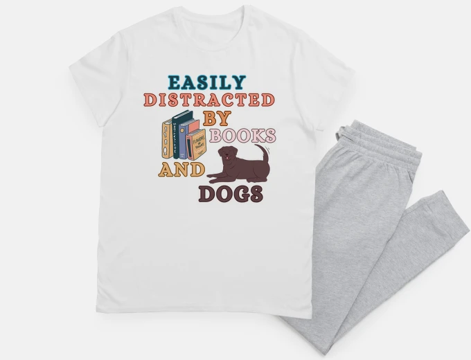 Pyjama Easily Distracted By Books And Dogs - Labrador Retriever
