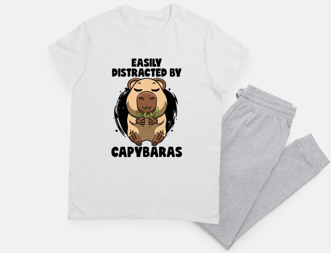 Pyjama easily distracted by capybaras lover ro