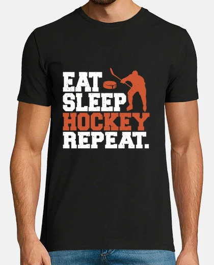 Tee-shirt eat , sleep, hockey,repeat.