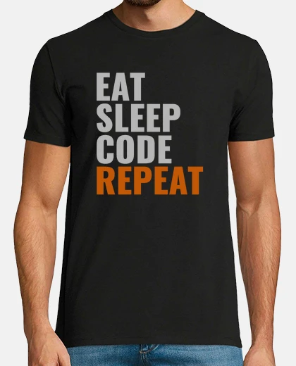 T-shirt eat code sleep ripetere lo stile maschile 2