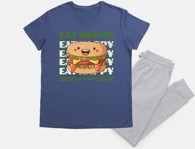 Pyjama Eat Happy not Healthy - Hamburger Burger