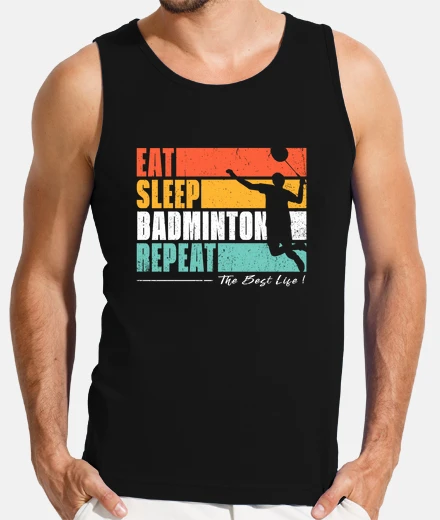T-shirt eat sleep badminton repeat