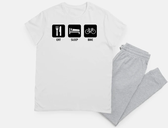 Pajama eat sleep bike