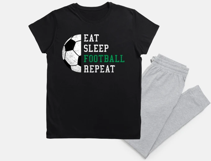 Pyjama Eat Sleep Football Repeat - funny gift idea