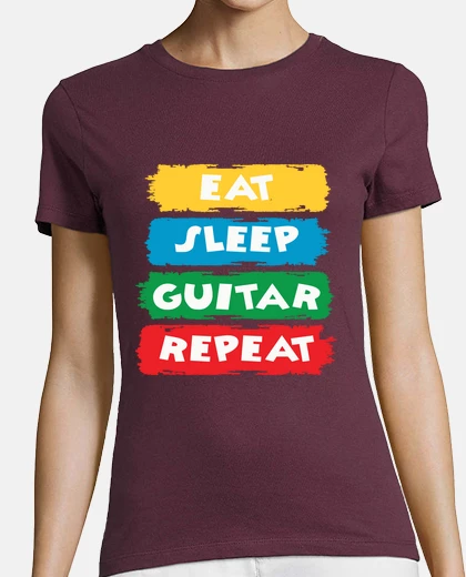 Camiseta Eat sleep guitar repeat