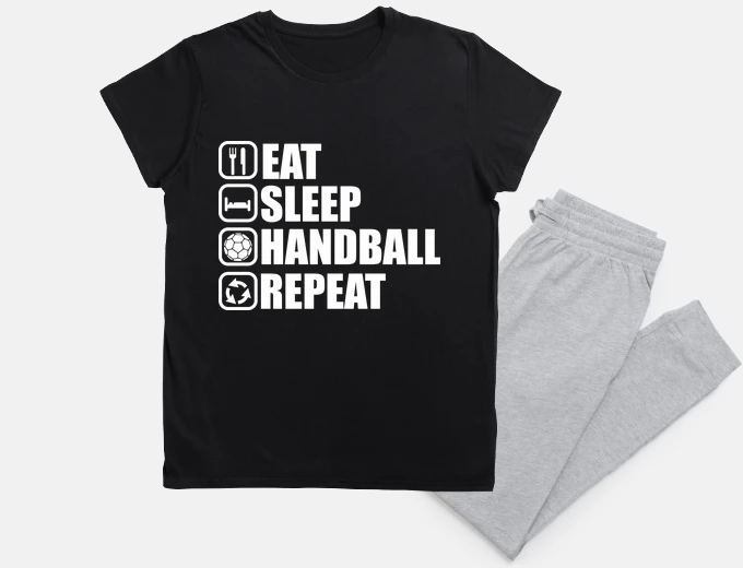 Pyjama eat sleep handball handball player