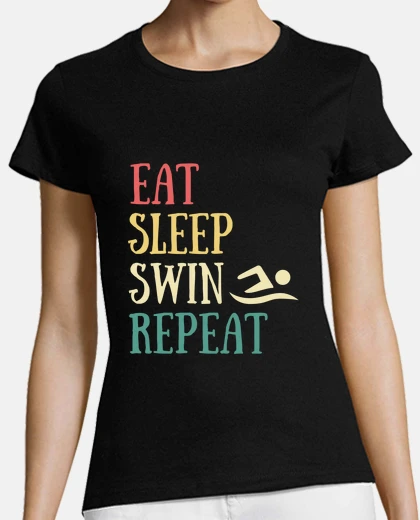 Playera eat sleep swin humor swimming swimmer