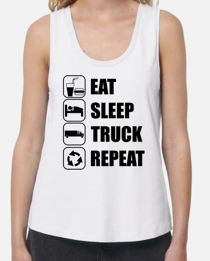 Tee-shirt Eat sleep truck repeat, routier, camion