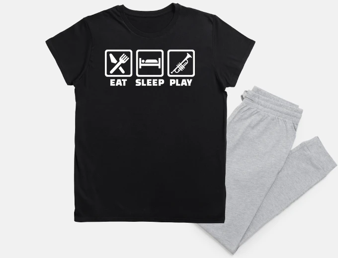 Pajama eat sleep trumpet