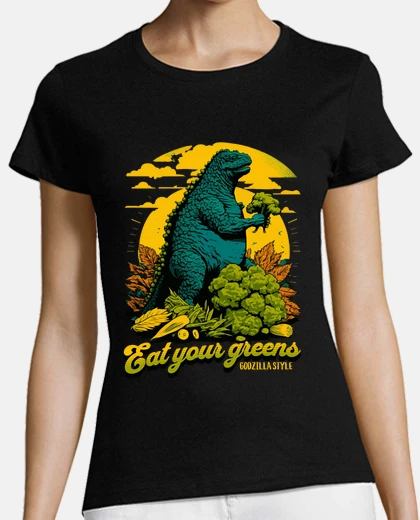 Playera eat your greens godzilla style