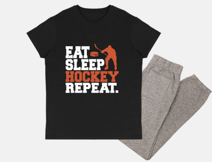 eat , sleep, hockey,repeat.