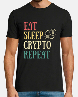 eat sleep crypto humour cryptomonnaie