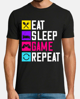 EAT SLEEP GAME REPEAT funny gaming