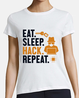 eat sleep hack repeat white hat black