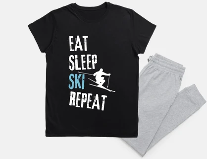 Eat Sleep Ski Repeat Distressed Gift