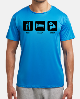 Camiseta Gimnasio Sleep Eat and Train Manga Corta Hombre