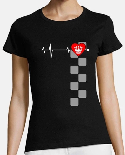Tee-shirt échecs - coeur avec la reine 1