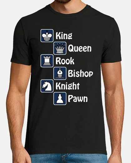 Tee-shirt échecs - pièces nommées 1