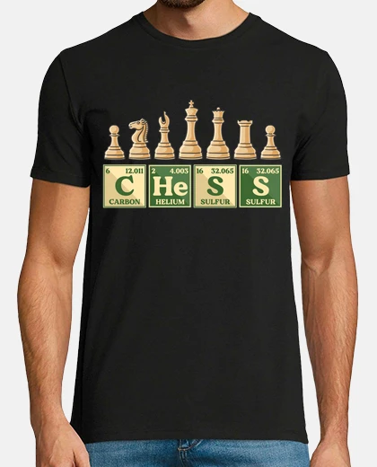 Tee-shirt échecs amateurs d&#39;échecs symboles chimie échec et mat en anglais