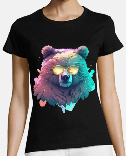 Tee-shirt éclaboussure pastel drôle de grizzly