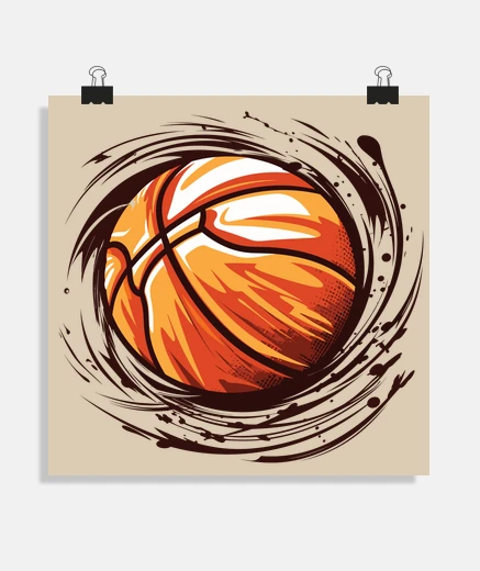 Poster éclaboussures de peinture de basket-bal