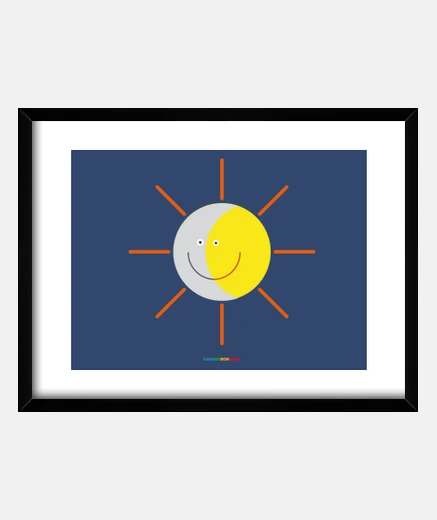 Cadre eclipse - soleil et lune - image horizontale (4: 3)