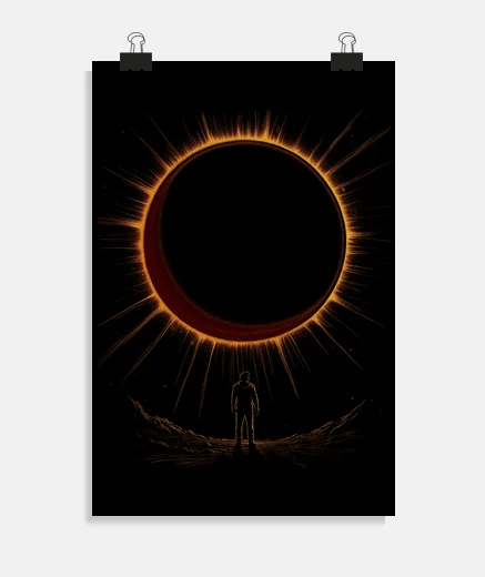 Poster eclipse homme qui regarde soleil lune affiche poster artistique chambre salle 