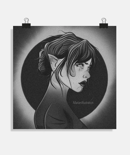 Poster éclipse noirblanc