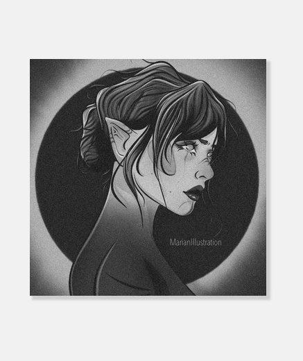 Tableau éclipse noirblanc