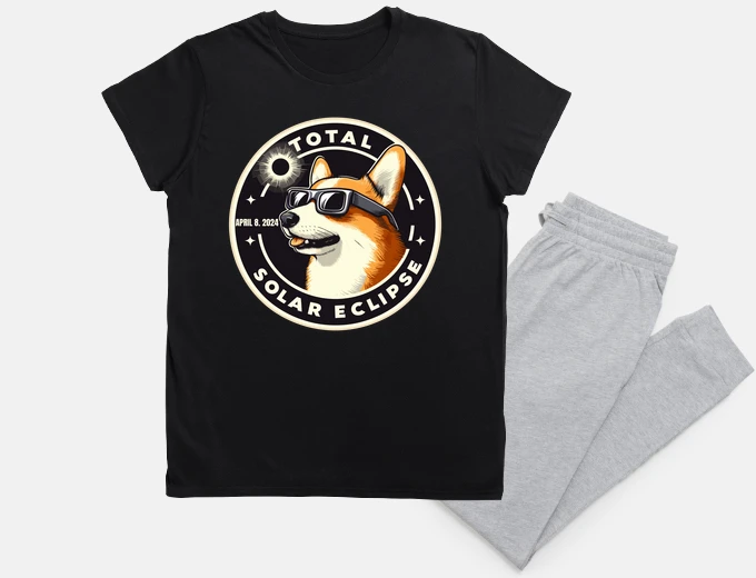 Pyjama éclipse solaire totale de corgi drôle 2