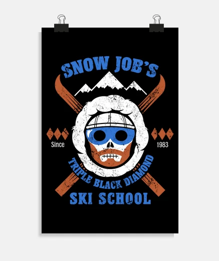 Poster école de ski de l39emploi de neige