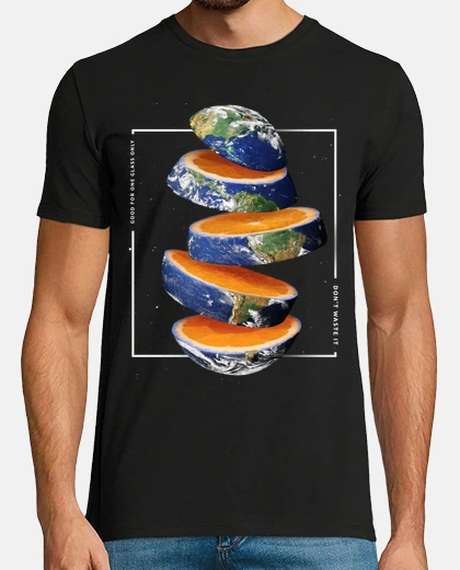 T-shirt ecologia del globo terrestre arancione