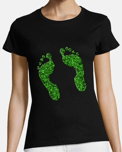T-shirt ecologia verde a piedi nudi umorismo vegano