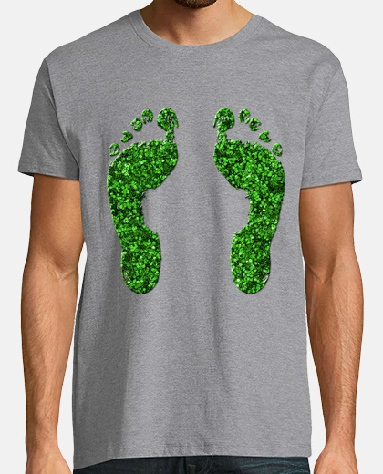 T-shirt ecologia verde a piedi nudi umorismo vegano