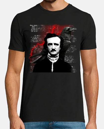 T-shirt edgar allan poe rete crow
