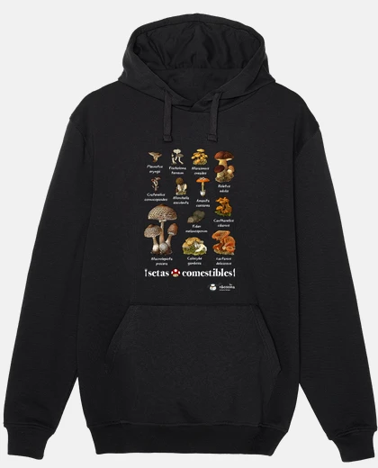 Hoodie edible mushrooms (dark backgrounds)