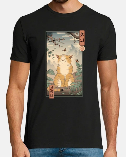 Tee-shirt edo cat shirt mens
